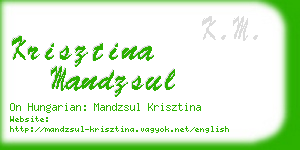 krisztina mandzsul business card